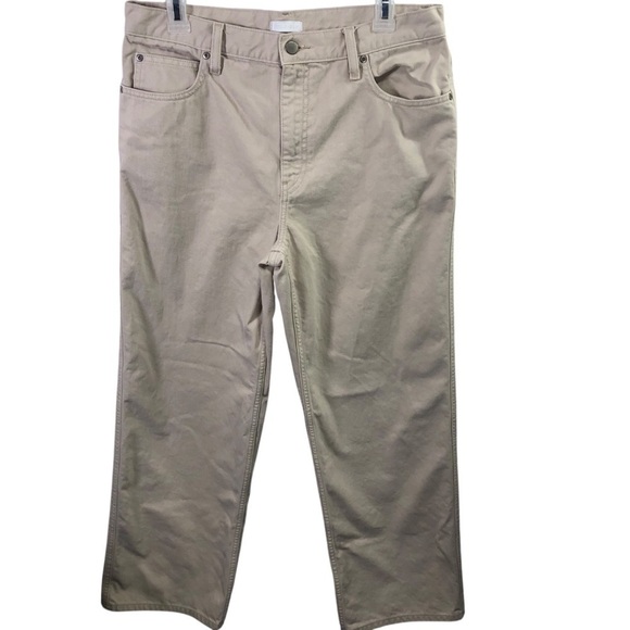 Uniqlo Wide High Waist Straight Jeans Women Sz 29X31 Loose Beige Preppy Casual - Picture 2 of 8